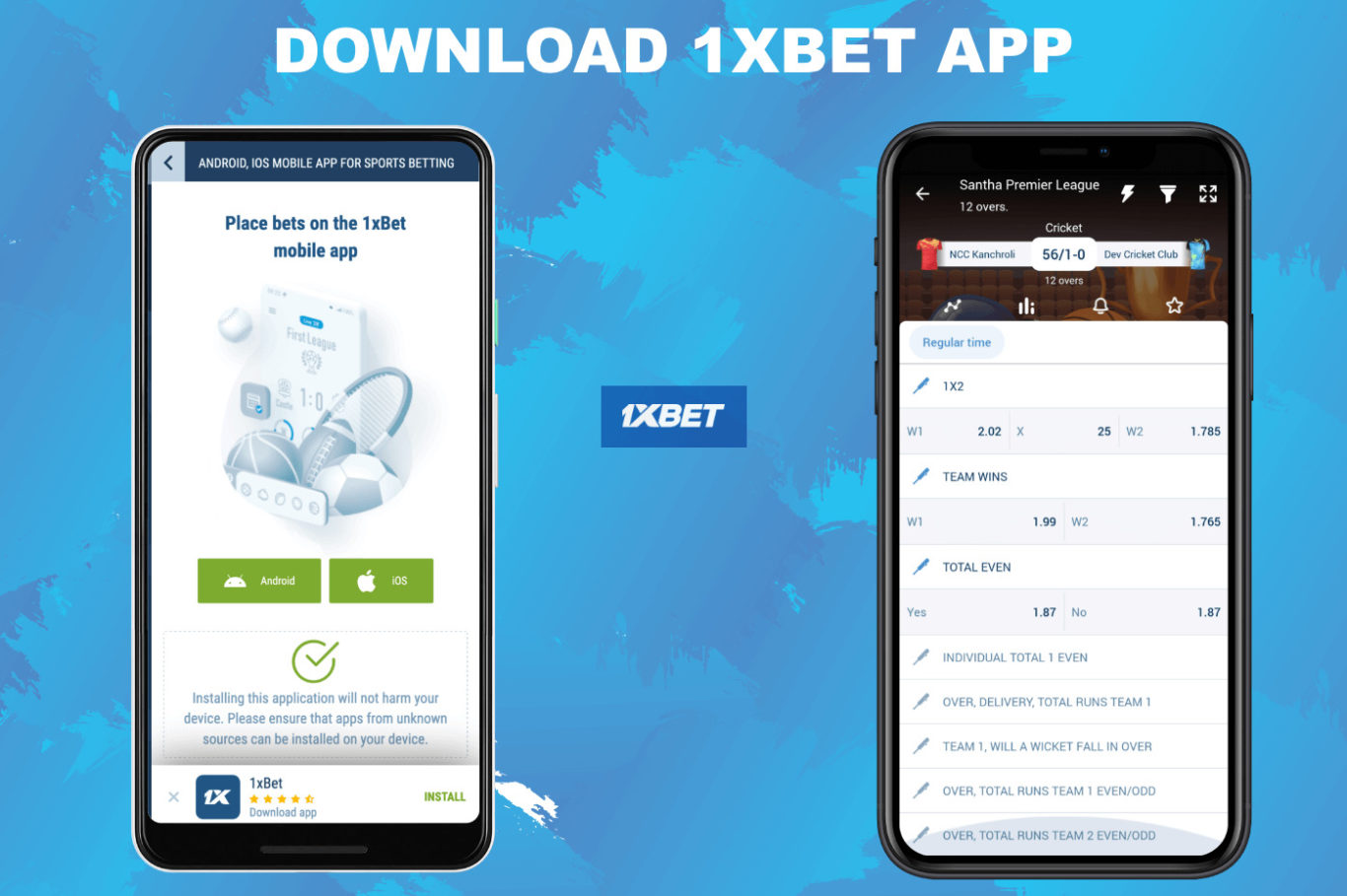 1xBet app: تطبيقين منفصلين – iOS و اندرويد Android